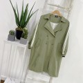 Military Green Mid-Length Trench Coat